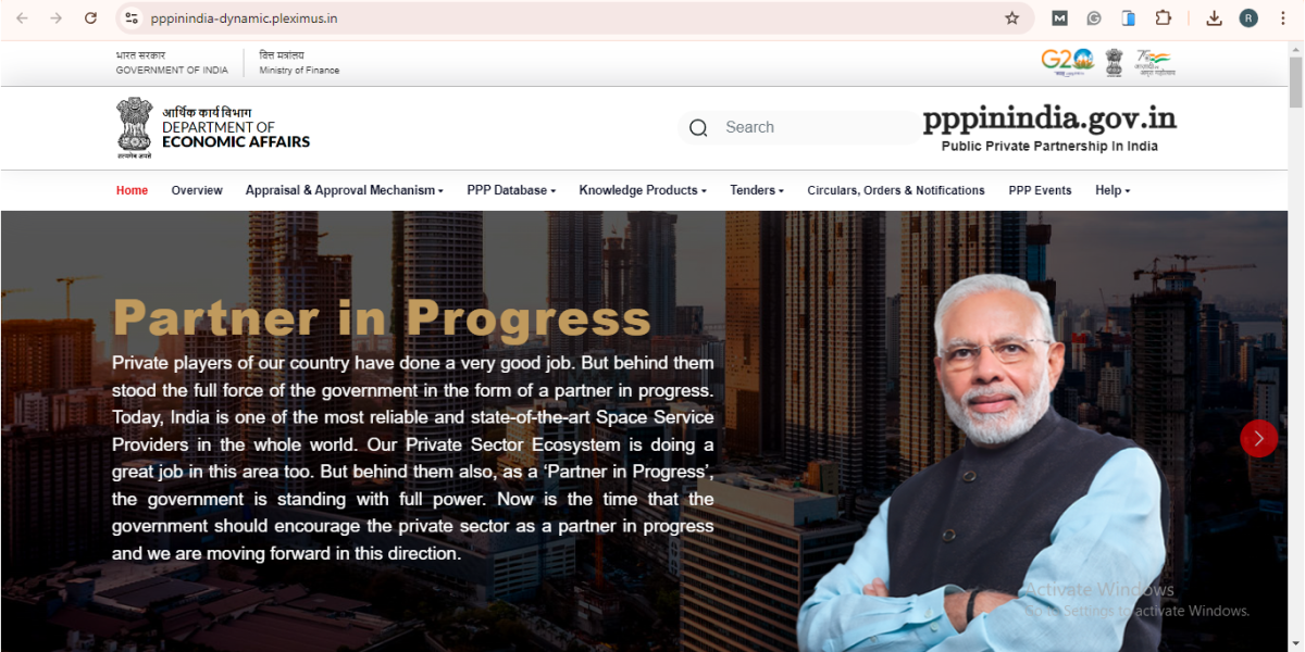 PPP in India Website, Portal, Toolkits