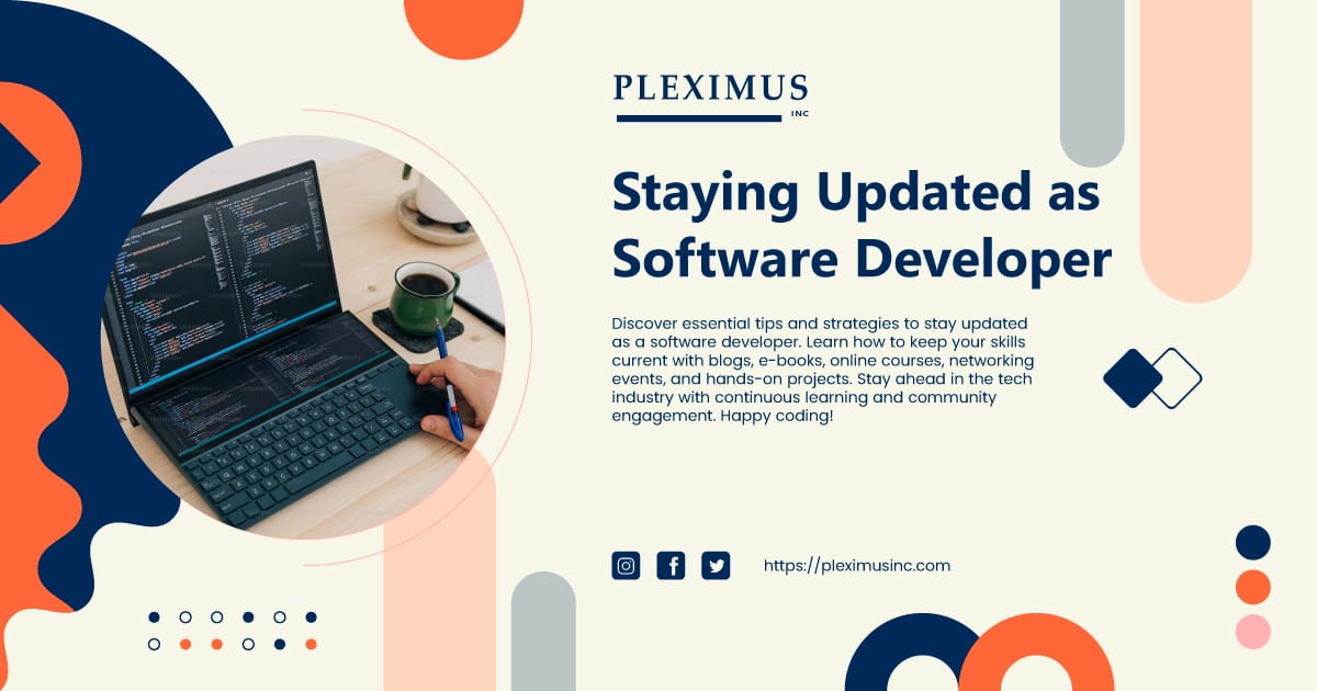 Banner Image with Text Staying Updated as a Software Developer